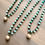 Thumbnail: Faceted Amazonite Stones Crocheted With Glass Pearl Drop