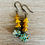 Thumbnail: Spring Showers Golden Bud Earrings With Aqua Flowers