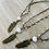 Thumbnail: Feather Drop Necklace, Pink Opal and Czech Crystal Strand