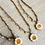 Thumbnail: Ivory And Sand Pressed Glass Flower On Crocheted Crystal