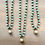Thumbnail: Faceted Amazonite Stones Crocheted With Glass Pearl Drop