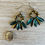 Thumbnail: Midnight Blue and Gold Dagger Crystal Earrings