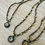 Thumbnail: Antique Indigo Dainty Flower Necklace With Czech Crystal 