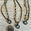 Thumbnail: Antique Indigo Dainty Flower Necklace With Czech Crystal 