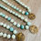 Thumbnail: Fleur Des Lis Charm Necklace With Knotted Amazonite Stones