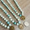 Thumbnail: Fleur Des Lis Charm Necklace With Knotted Amazonite Stones