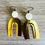 Thumbnail: Double Rainbow Brass And Crystal Earrings