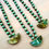 Thumbnail: Antique Linen Pendant On Matte Green  Strand