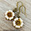 Thumbnail: Ivory And Sand Pressed Glass Flower On Crocheted Crystal