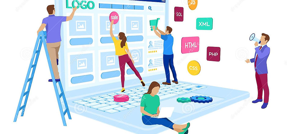 web-development-project-team-engineers-website-create-webpage-building-ui-ux-design-charac