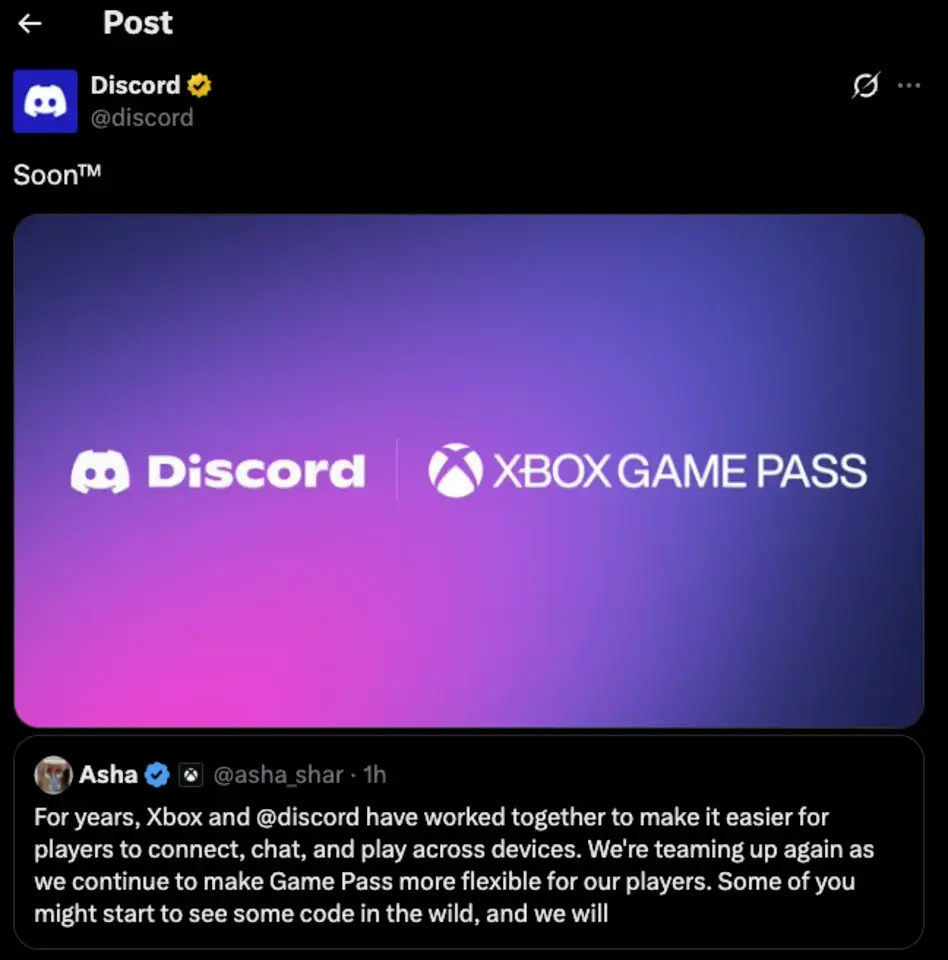 Xbox Game Pass and Discord Tease New Collaboration as Microsoft Reworks Subscription Model