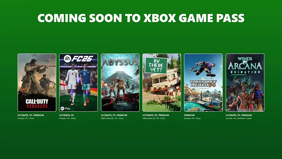 Xbox Game Pass Adds Call of Duty: Vanguard and EA Sports FC 26 in June 2026