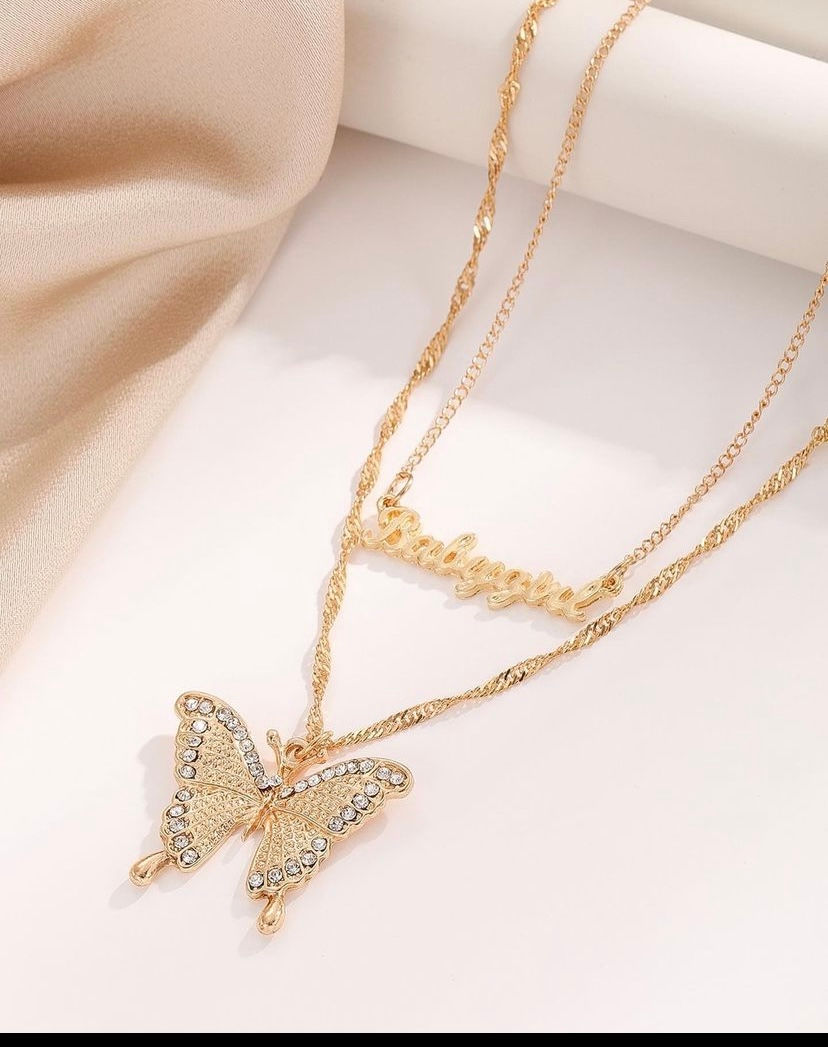 Thumbnail: Baby girl butterfly necklace 