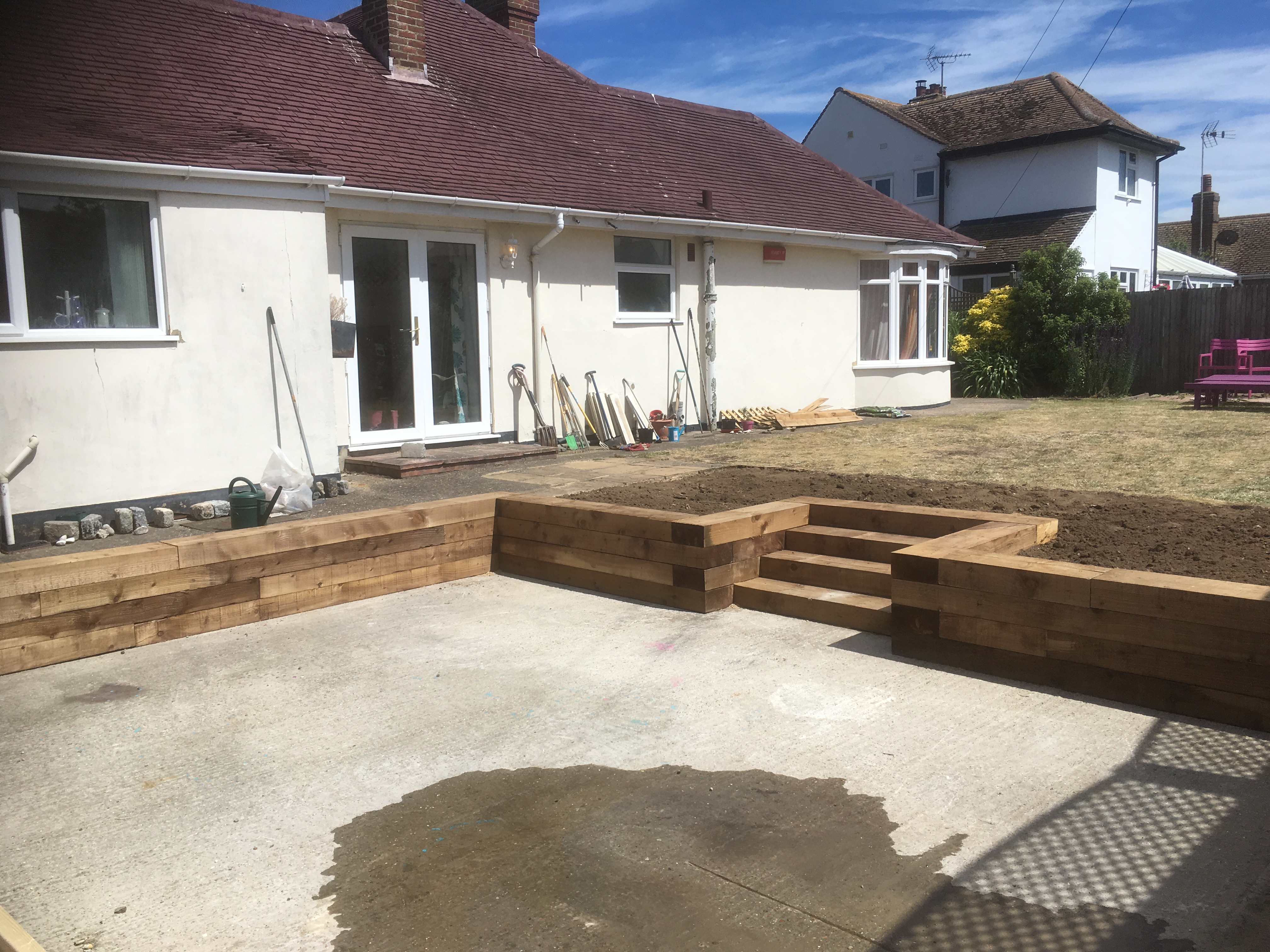 Sleeper retaining wall