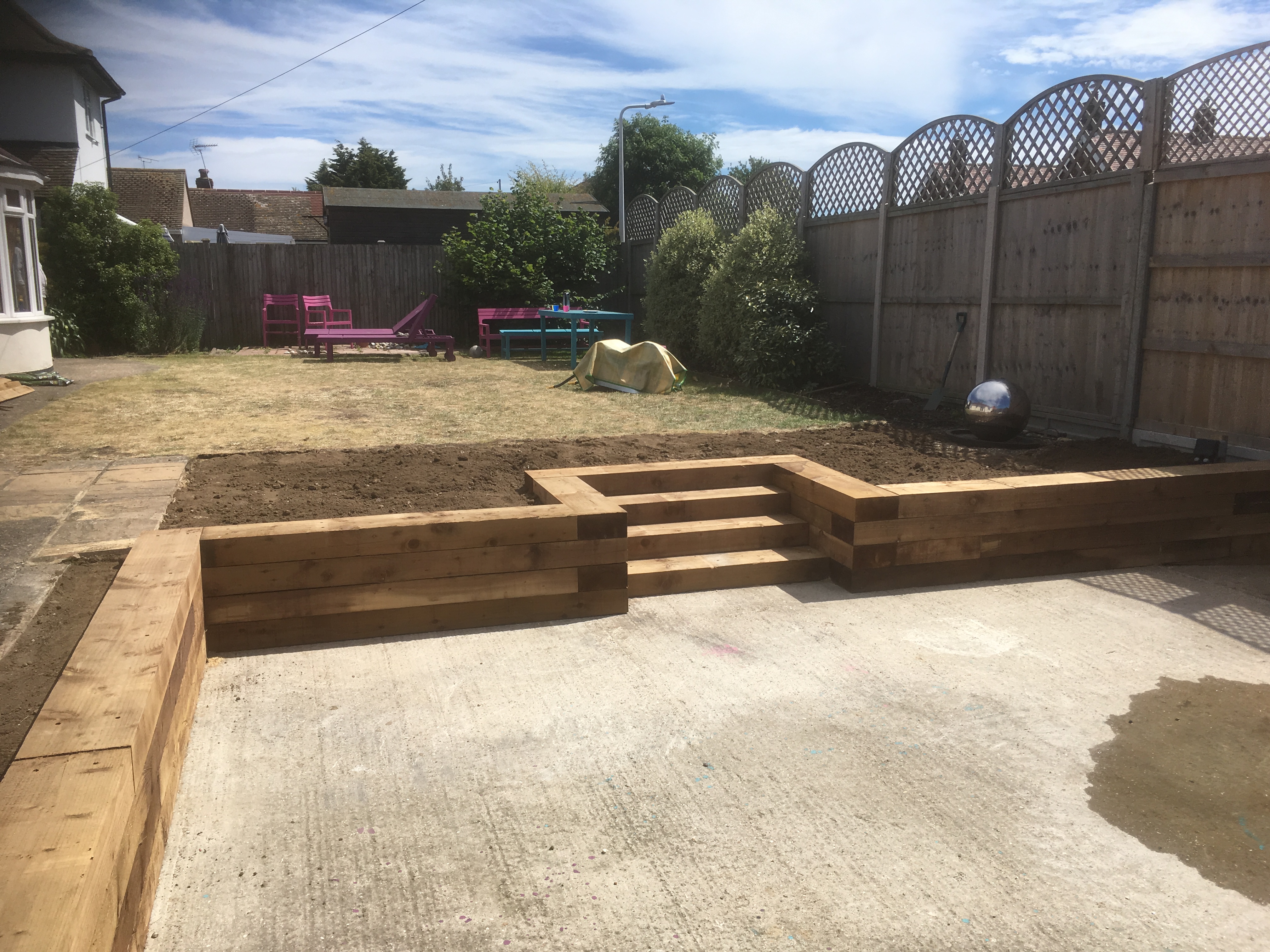 Sleeper retaining wall