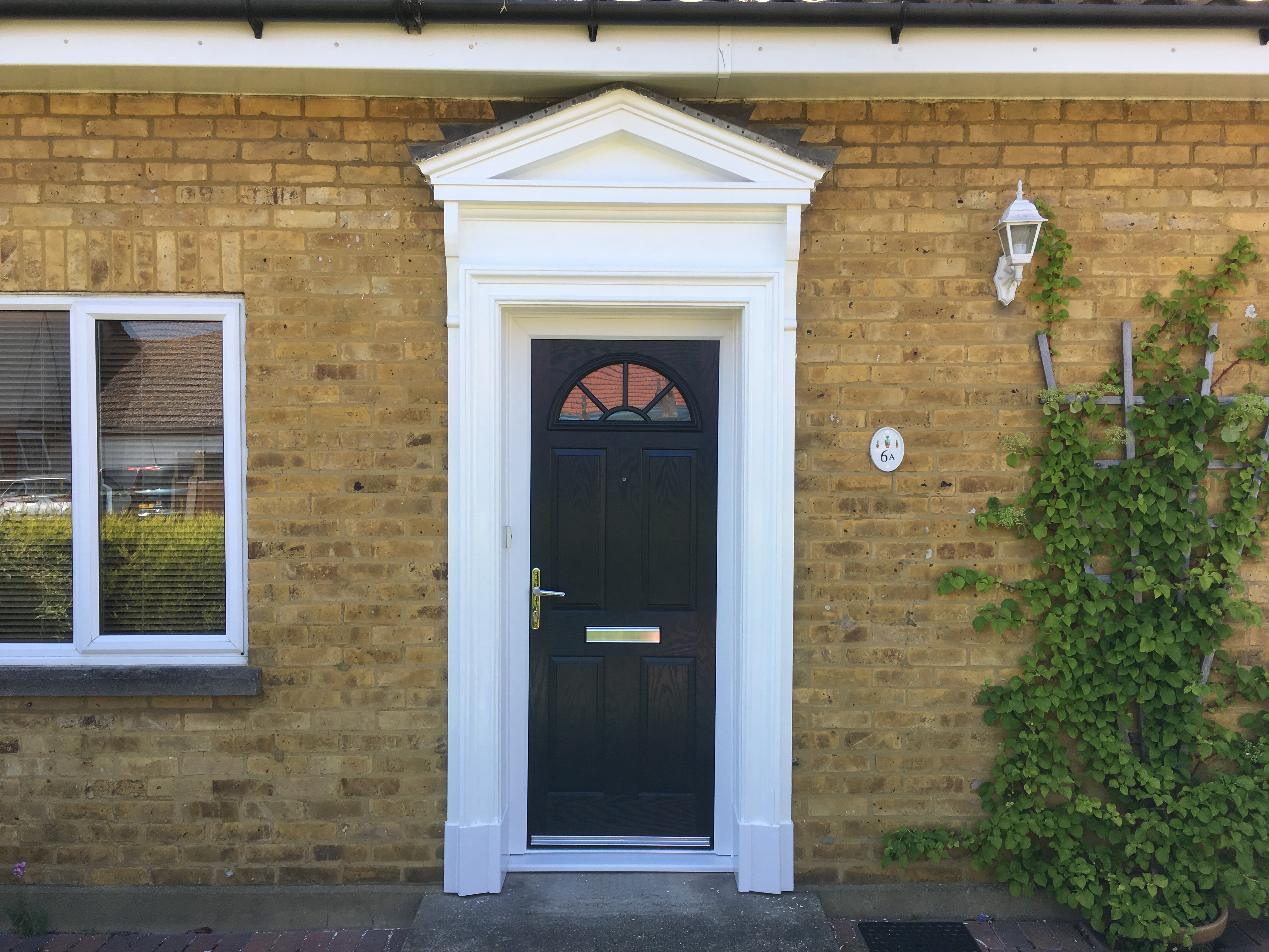 New Front Door and Painted Portico