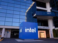 Outside Intel headquarters in California