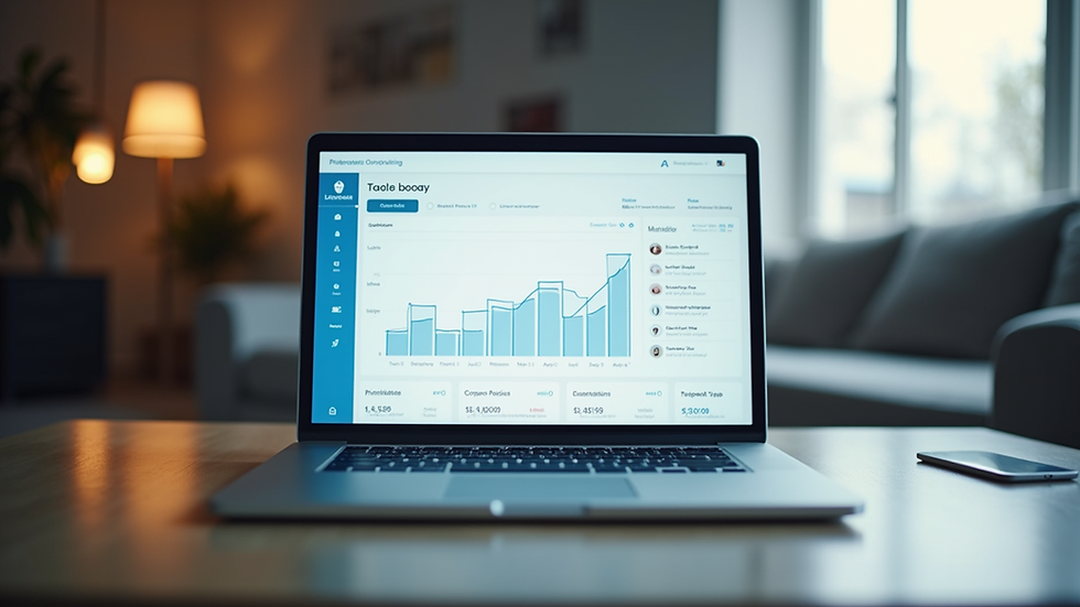 Eye-level view of a laptop screen showing an affiliate marketing dashboard
