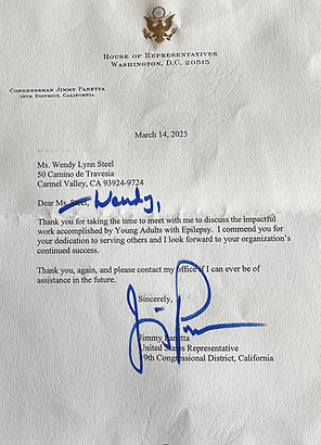 Thank you Letter from Congressman Jimmy Panetta