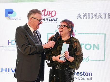Annie Wynn BEM wins the Environmental Hero and Community Leader Award at the Proud Preston Awards