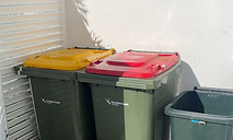 Bins after they have been emptied by us