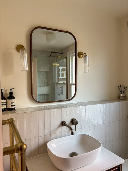 Bathroom vanity and tiling