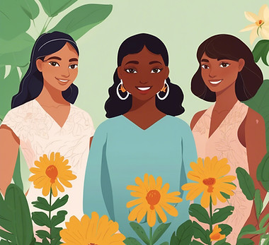 multiple ethnicities of women, plants and flowers in background.jpg