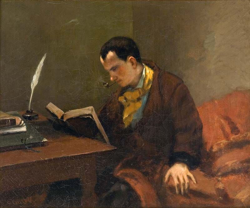 Gustave Courbet 1849, portrait of Charles Baudelaire