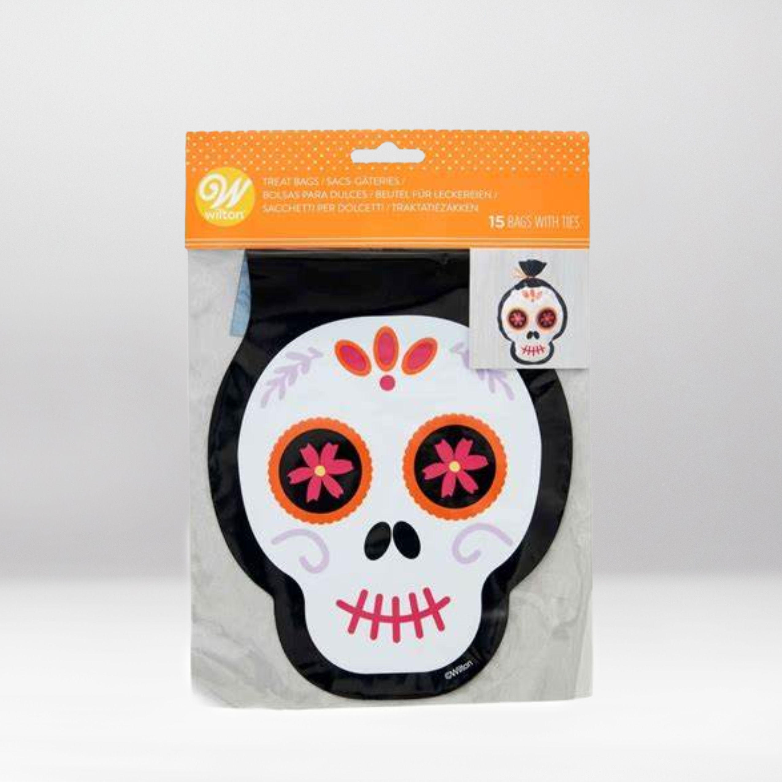 WILTON TREAT BAGS SHAPED SKULL X15