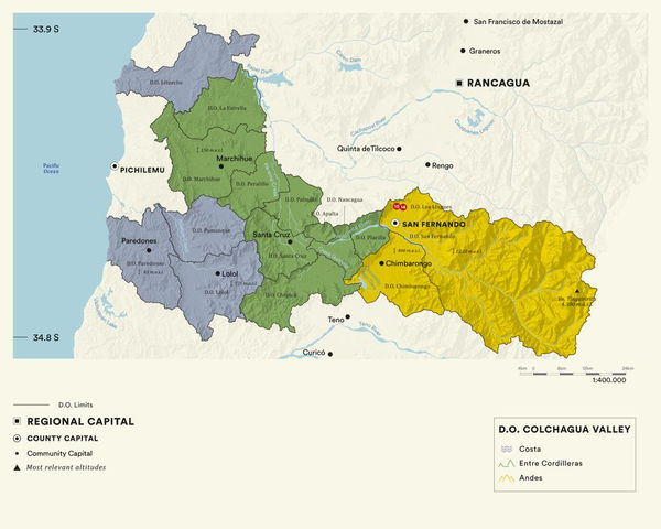 Карта виноградников Кольчагуа