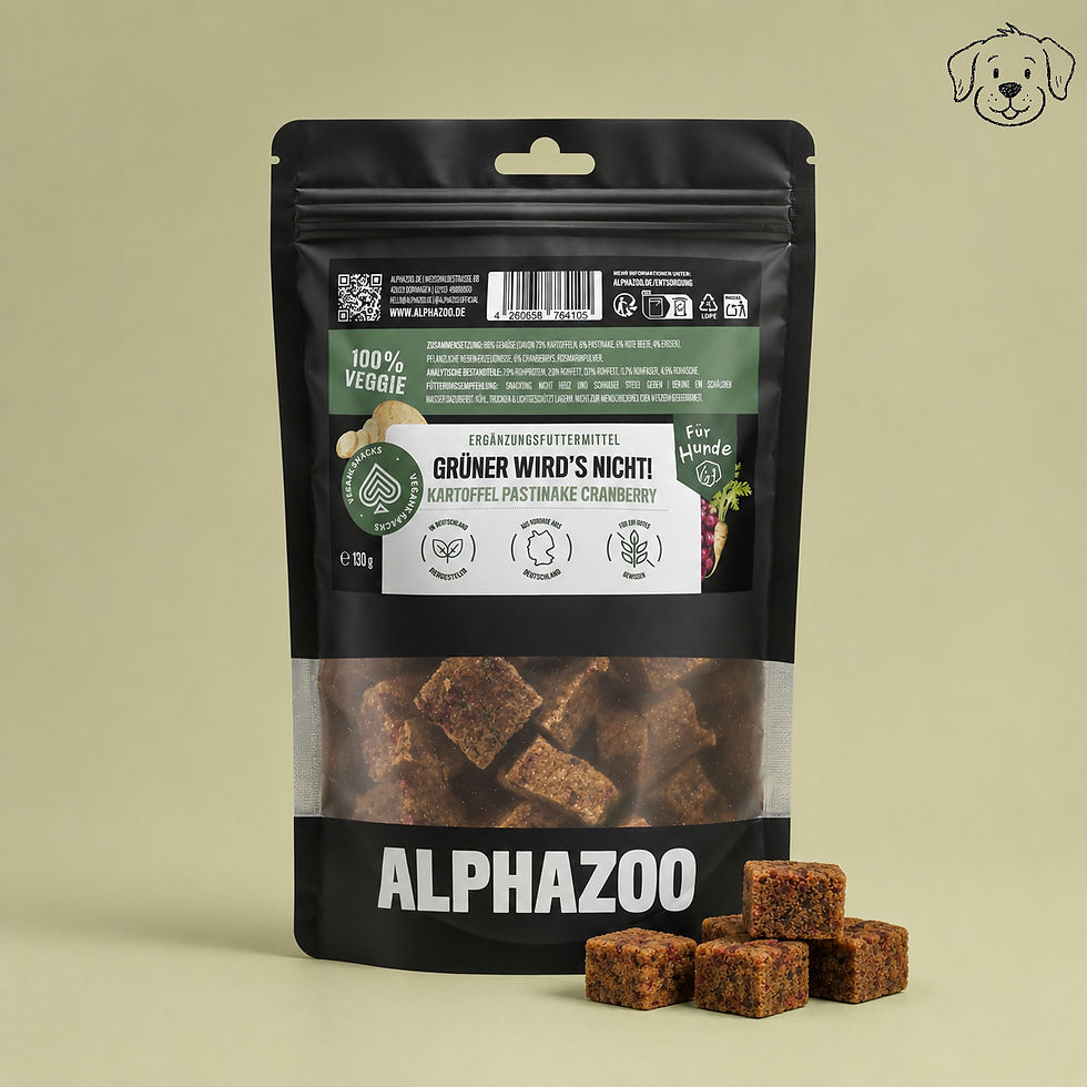 alphazoo Grüner wird’s nicht 130 g – vegetarischer Hundesnack mit Gemüse