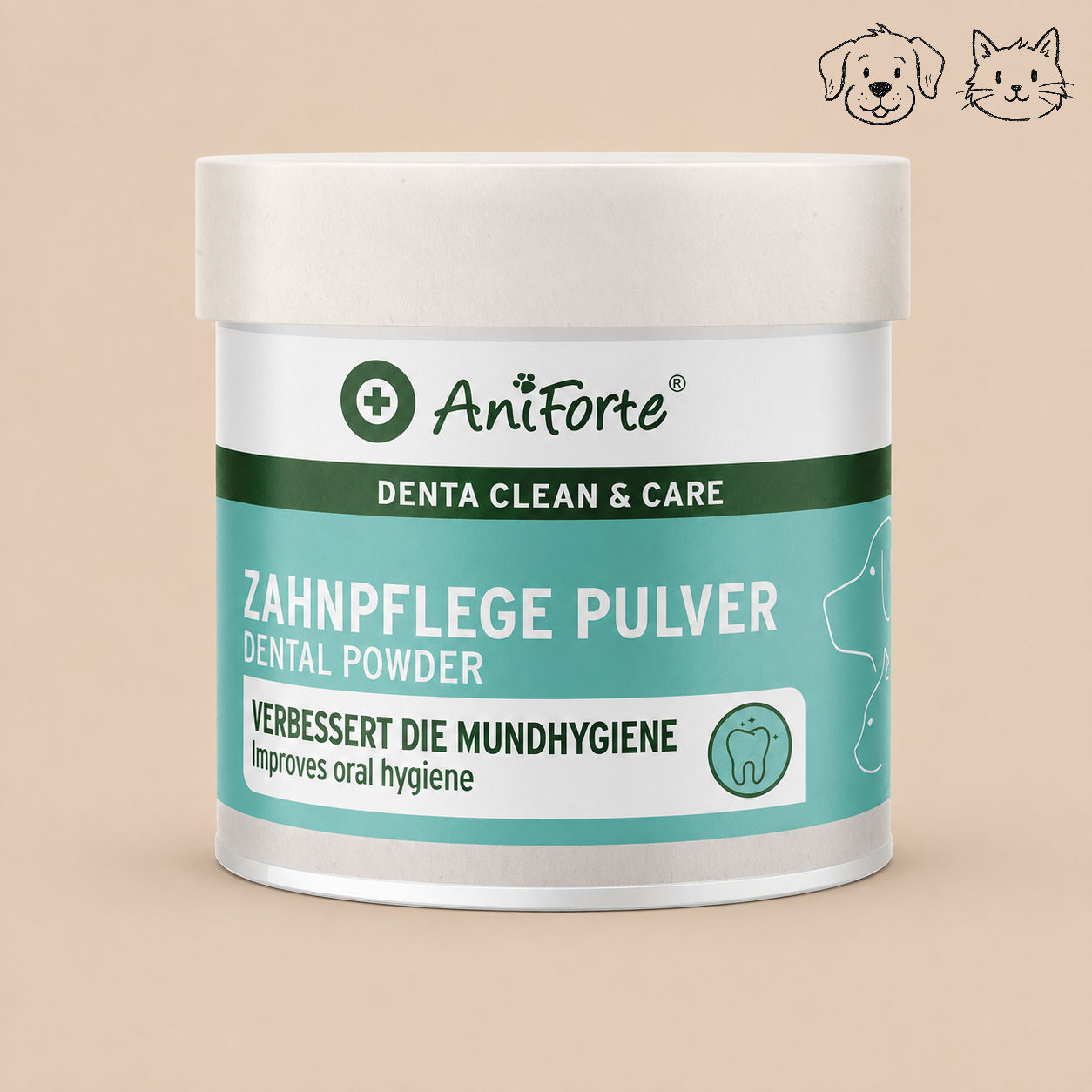 AniForte Denta Clean & Care Zahnpflege Pulver für Hunde und Katzen