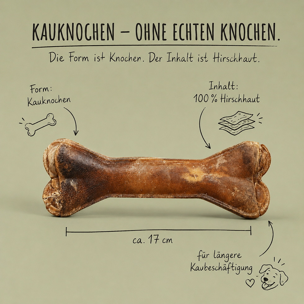Miniaturbild: Hitzegrad Kauknochen Hirsch aus 100 Prozent Hirschhaut