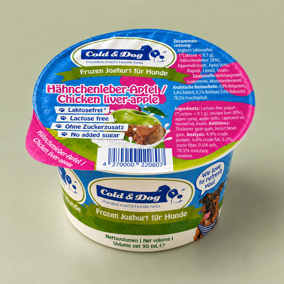 Cold&Dog Hundeeis Der Überflieger 90 ml mit Hähnchenleber und Apfel