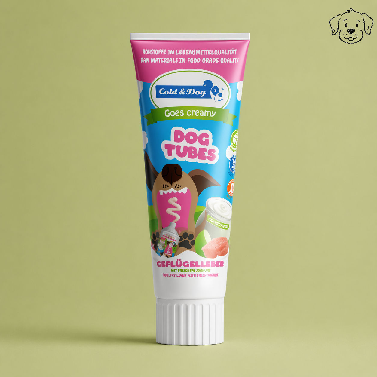 DogTubes · Geflügelleber & Apfel · 75 g · Cold&Dog