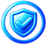 Glossy Blue Shield Checkmark Icon.png
