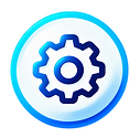 Glossy Blue Gear Badge.png