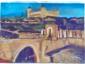 Seville Scene | Spain | Pastel on Paper | By Susan Cua