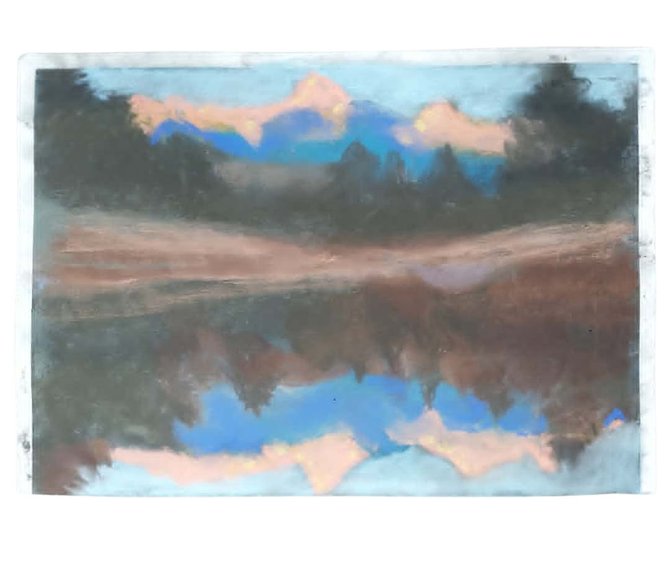 "Lake Tahoe Scene" | Old Cua Family Tahoe House | Pastel on Paper | By Susan Cua | International Impressionist Artist