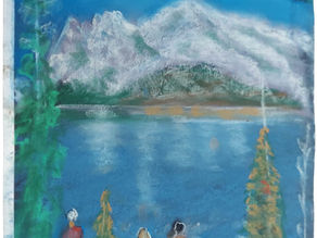"Mountain & Lake View" | Yellowstone National Park | Pastel on Paper | By Susan Cua | Impressionist Artist