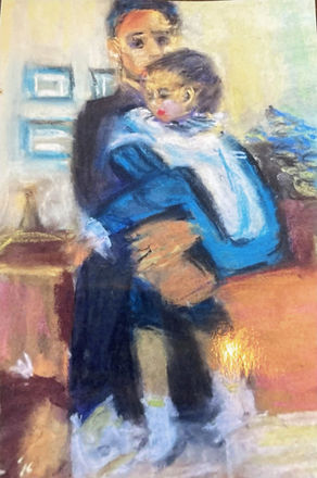 "The First Grandson" | Los Angeles, California | Cua Family Collection | Pastel on Paper | By Susan Cua | Impressionist Artist