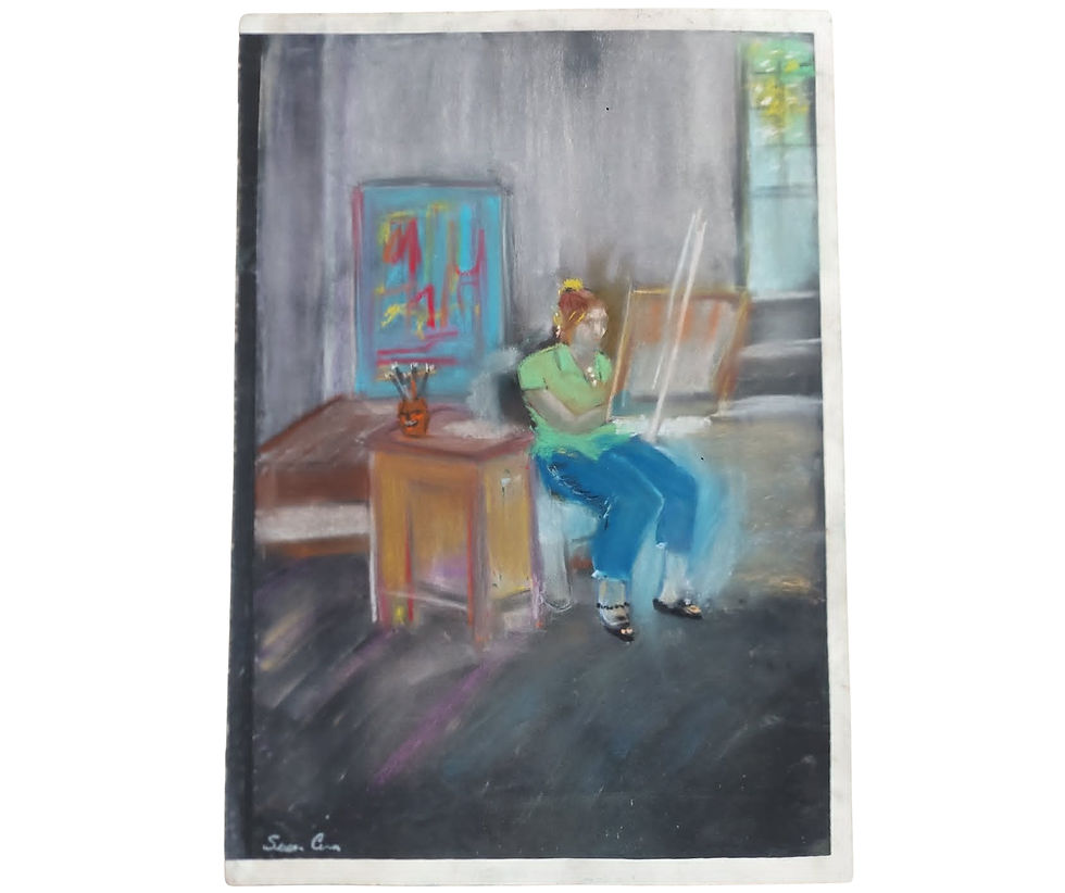 "Colette in Art Class" | Pastel on Paper | By Susan Cua | International Impressionist Artist