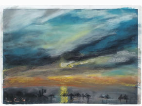 "Sunset - Atardecer" | Malaga, Spain | Pastel on Paper | By Susan Cua | International Impressionist Artist