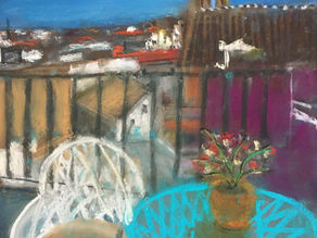 "The View from the Top" | Seville, Spain | Pastel on Paper | By Susan Cua | Impressionist Artist