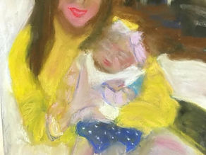 Her First Granddaughter | Los Angeles California | Cua Family Collection | Pastel on Paper | By Susan Cua