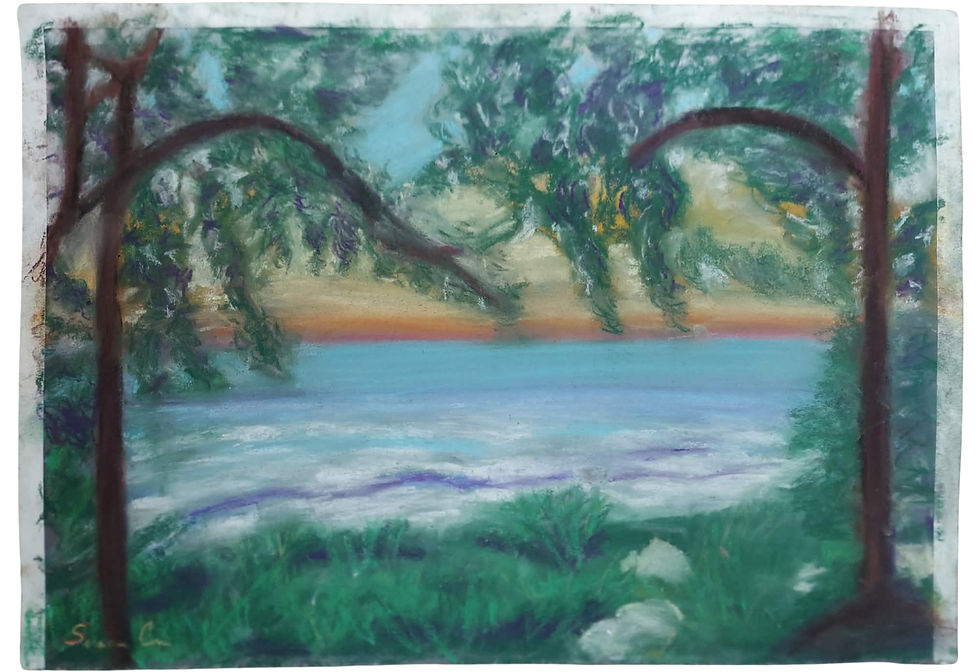 A Beautiful Day | Evanston Lake Front | Pastel on Paper | By Susan Cua