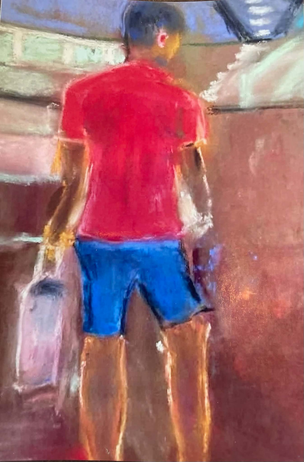 "His Grandpa's Pride & Joy " | Philippines | Cua & Cualoping Family Collection | Pastel on Paper | By Susan Cua | Impressionist Artist