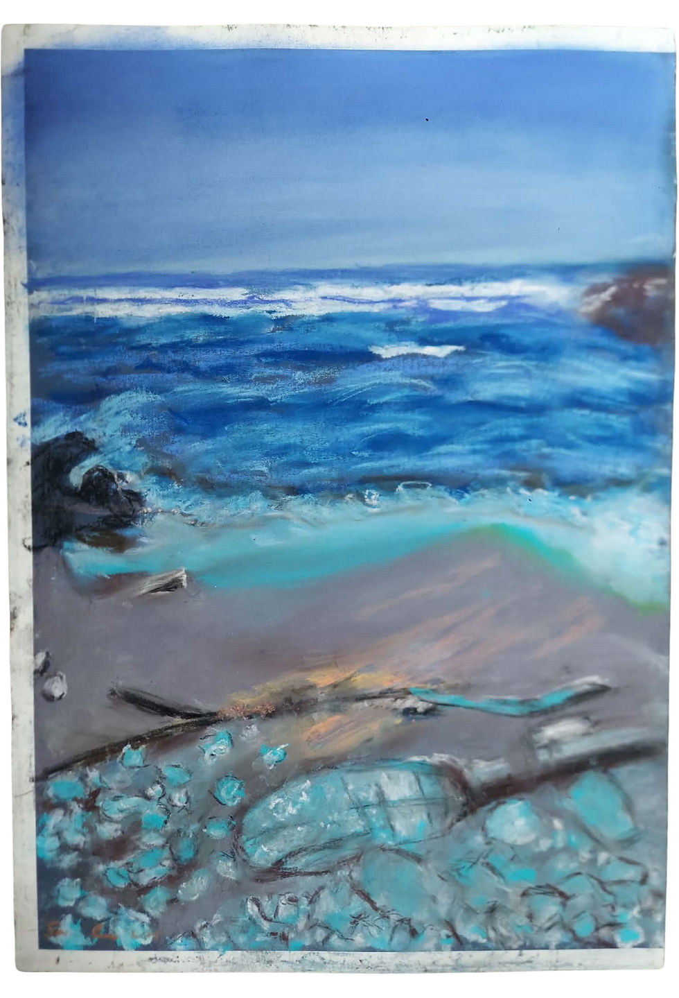 "Blue Waves" | Evanston, IL | Pastel on Paper | By Susan Cua