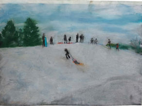 "Winter" | Lovelace Park Evanston Illinois | Pastel on Paper | By Susan Cua