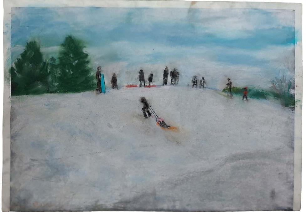 "Winter" | Lovelace Park Evanston Illinois | Pastel on Paper | By Susan Cua